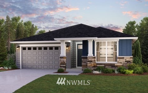 front view of a house with a yard