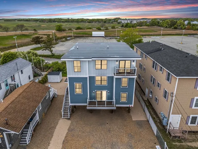 a front view of a building with street