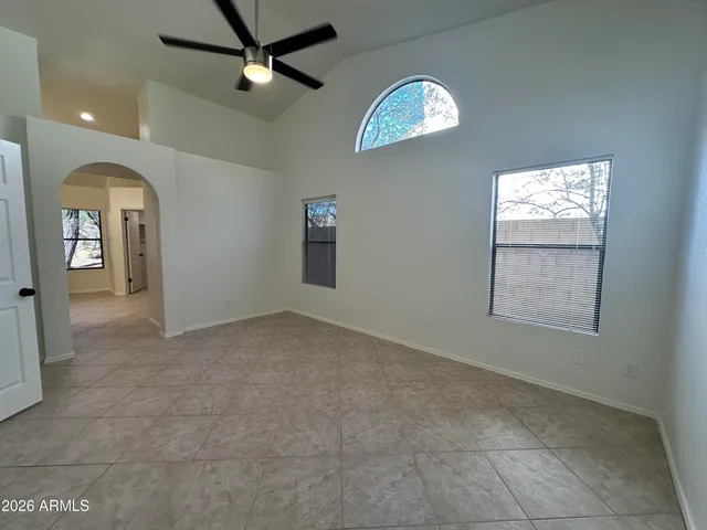 a view of a livingroom with a window