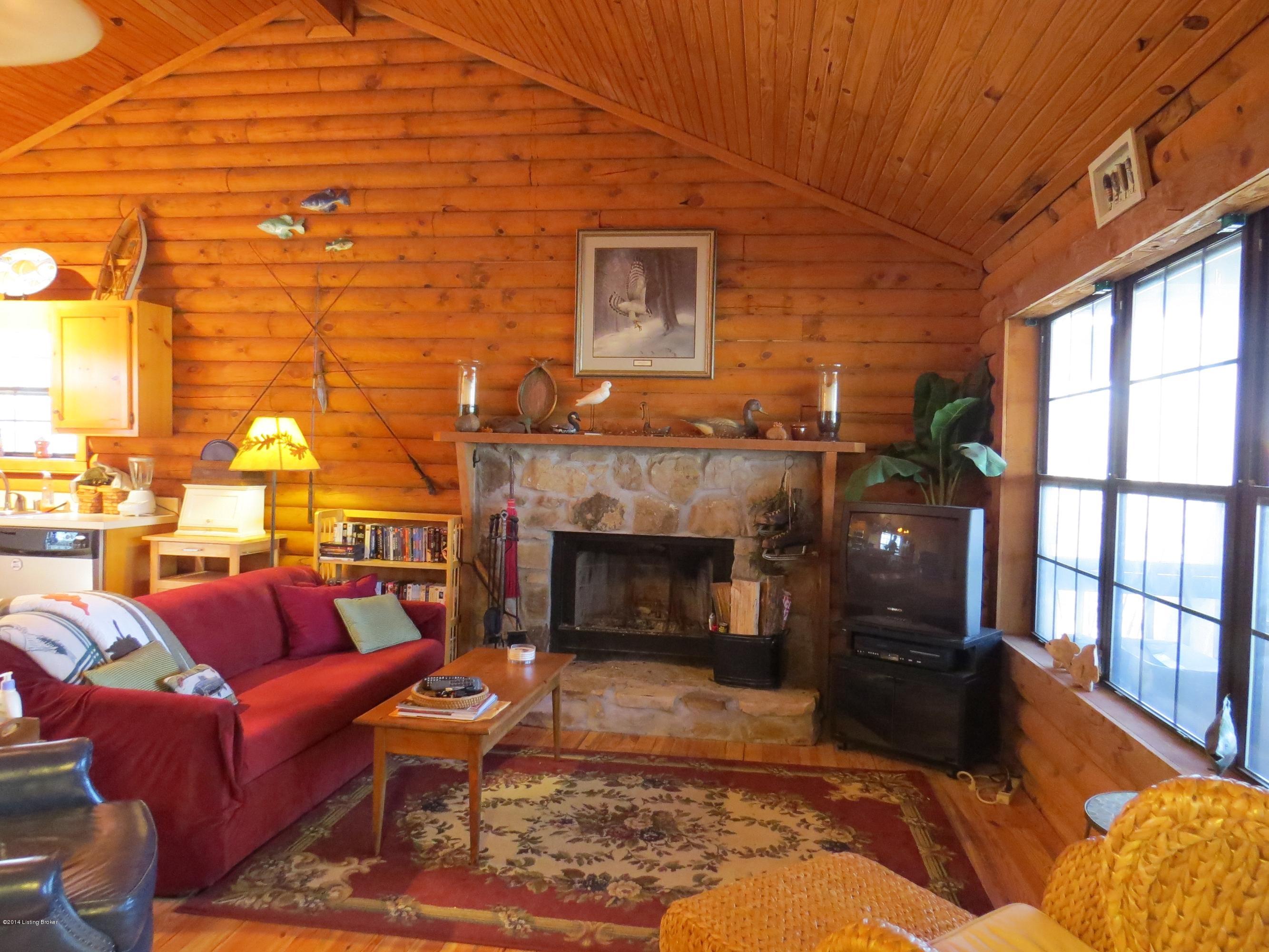42 Paradise Peninsula Bee Spring Bee Spring, KY 42207 - Photo 4 of 25 Living room with vaulted ceiling, firepl