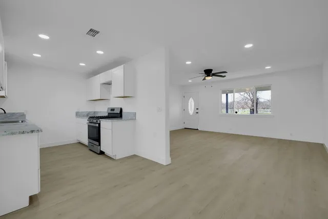a view of kitchen and window
