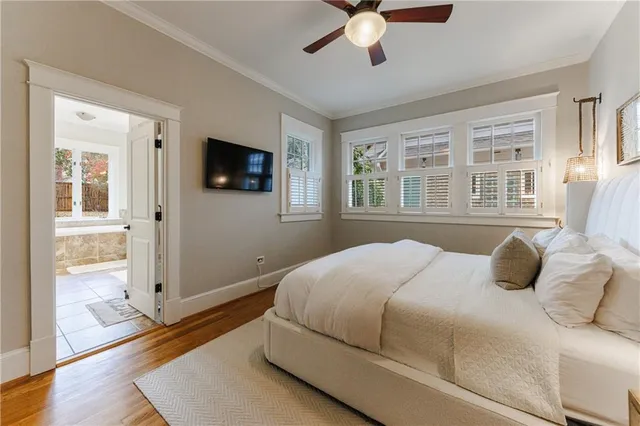 a spacious bathroom with a shower and a bathtub