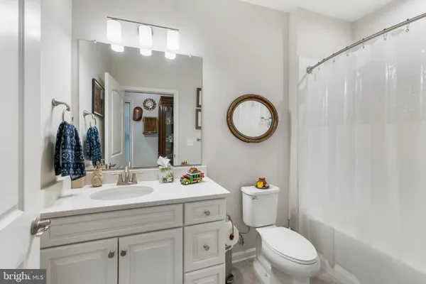 a bathroom with a toilet a sink and a mirror