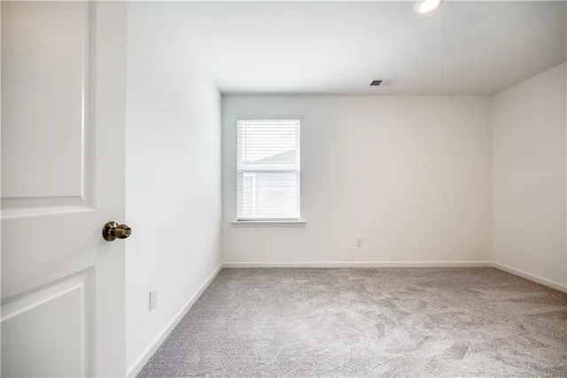 a view of a room with a window