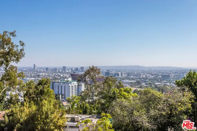 a view of city from a balcony