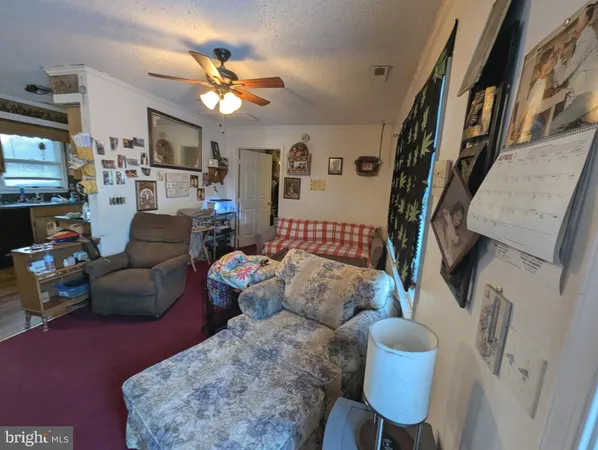 a living room with furniture a fireplace and a chandelier