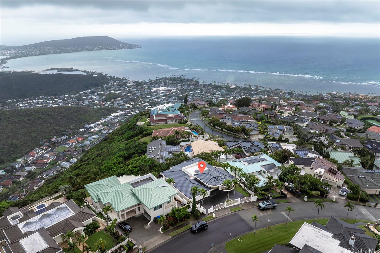 875 Ikena Circle Honolulu, HI 96821 - Photo 22 of 23 an aerial view of a city with lots of residential buildings