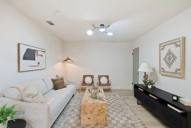 a living room with furniture