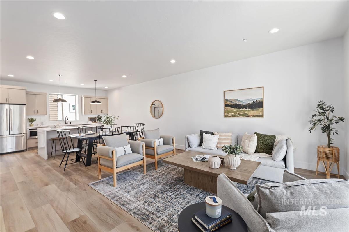 1725 South Rock View Lane, Unit 34 Boise, ID 83705 - Photo 1 of 31 Living room featuring light wood-type flooring and recessed lighting
