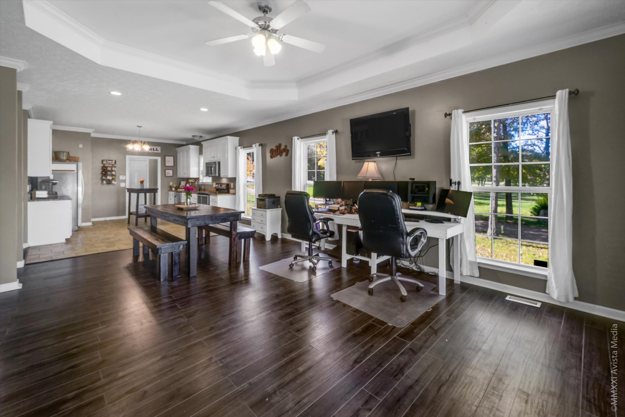 14908 Mt Pleasant Road Rockvale, TN 37153 - Photo 7 of 33 a view of a dining room with furniture window and wooden floor