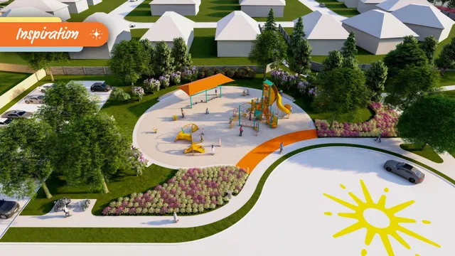 a view of a swimming pool with a garden