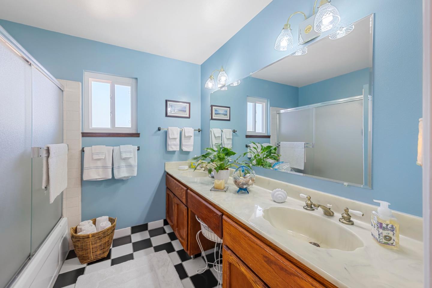 1272 Stardust Way Milpitas, CA 95035 - Photo 44 of 61 a bathroom with a sink double vanity and a mirror