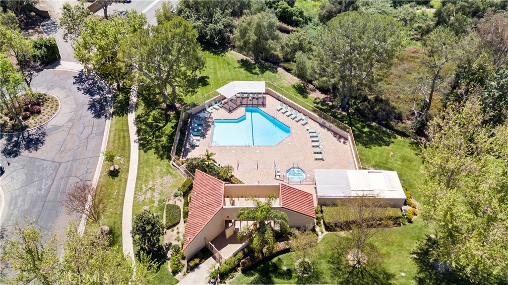 513 Pebble Beach Place Fullerton, CA 92835 - Photo 38 of 42 an aerial view of a house with swimming pool and garden