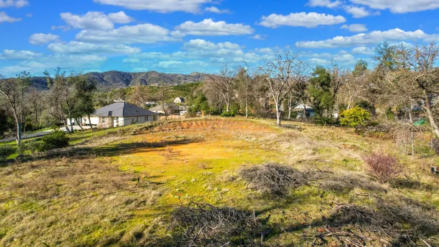 a view of a city with mountains in the background