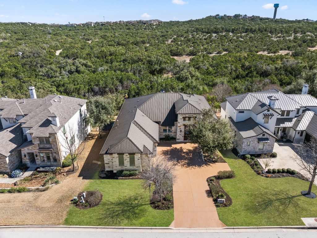 an aerial view of a house