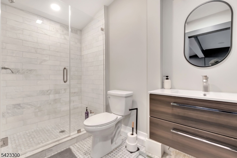 16 East Greenbrook Road North Caldwell, NJ 07006 - Photo 42 of 45 a bathroom with a sink a toilet and shower
