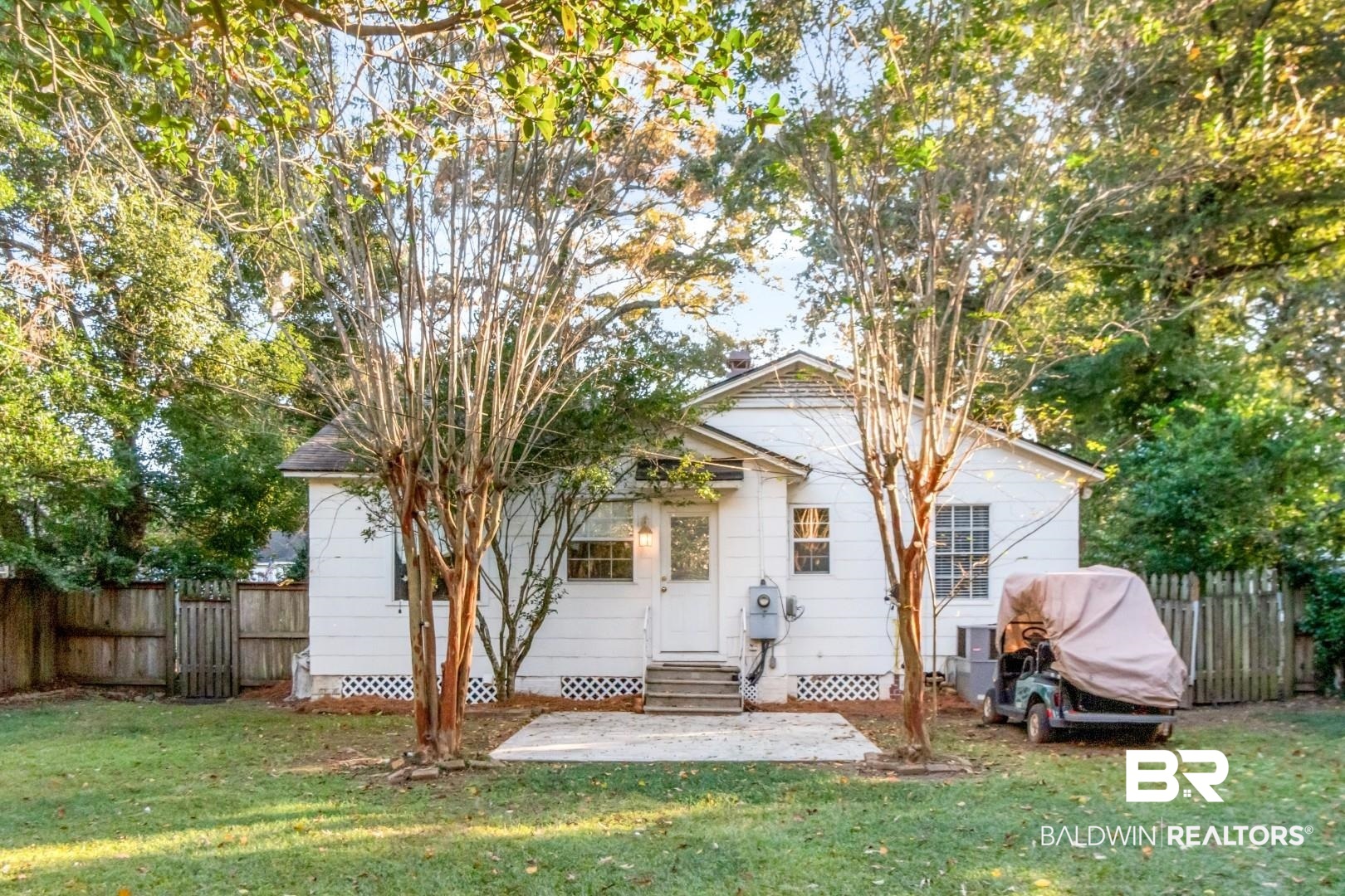 16 Princess Anne Road Mobile, AL 36608 - Photo 34 of 40 Rear view of house featuring a patio, entry steps, crawl space, and a gate