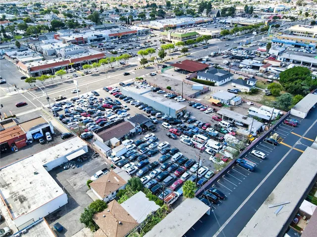 a view of cars parked in a parking lot