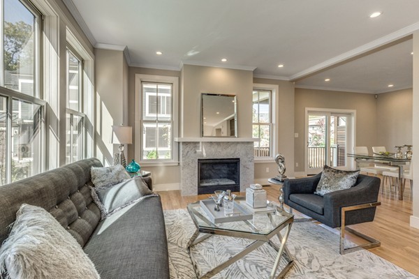 373 Langley Road, Unit 2 Newton, MA 02459 - Photo 5 of 21 a living room with furniture fireplace and window