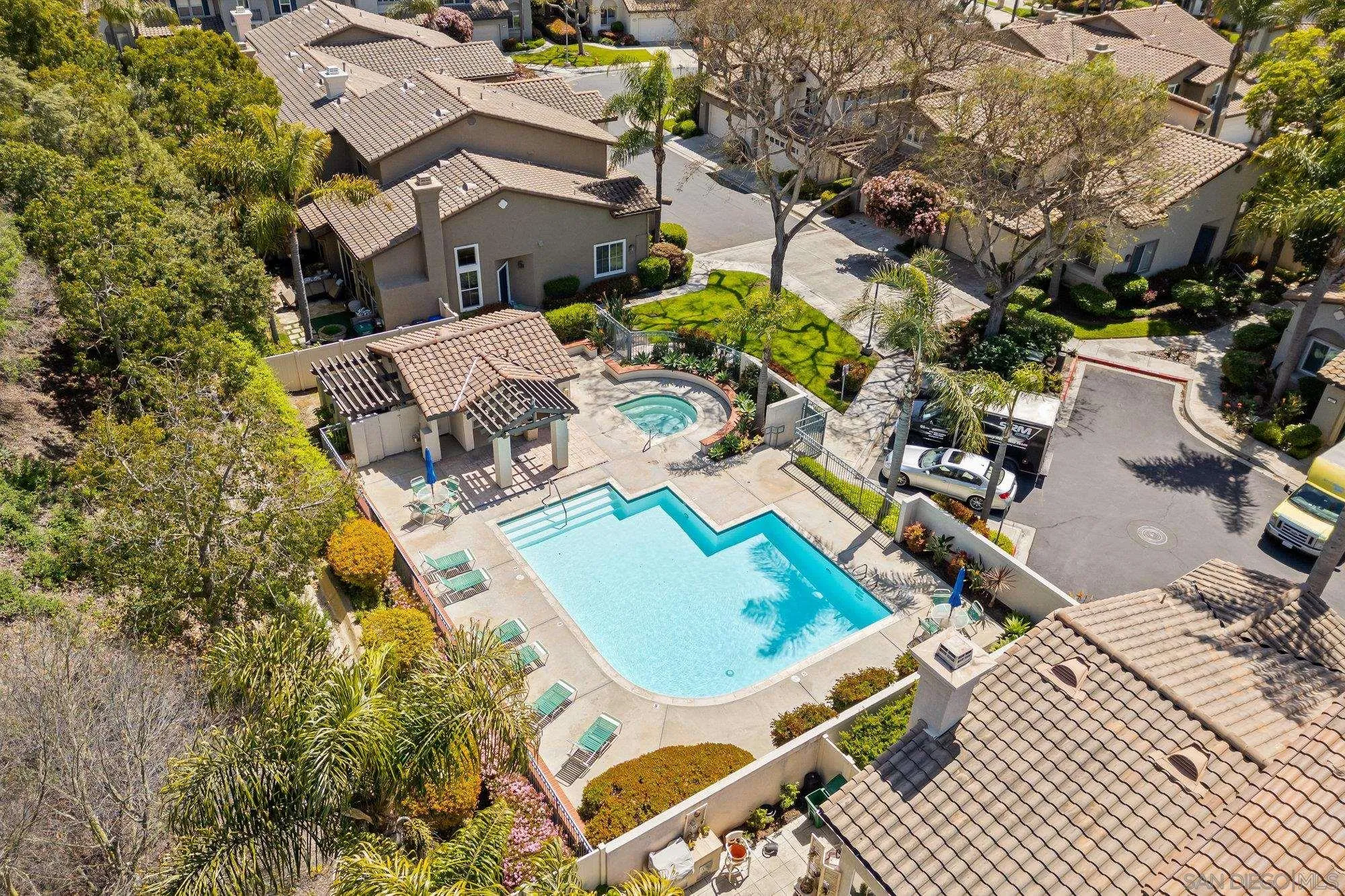 6845 Adolphia Drive Carlsbad, CA 92011 - Photo 24 of 33 an aerial view of residential house with outdoor space and swimming pool