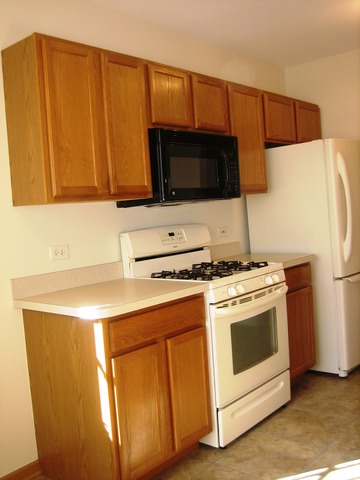 881 Swift Road, Unit 206 Addison, IL 60101 - Photo 3 of 13 a kitchen with a stove and a microwave