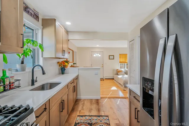 a view of a lake with a big yard