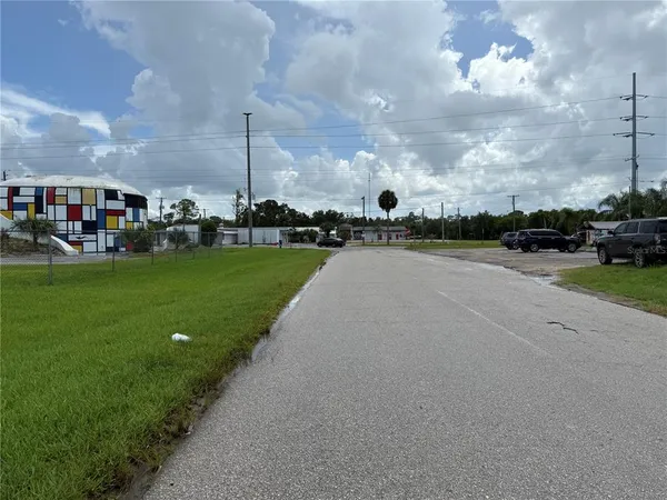a park view with a bench