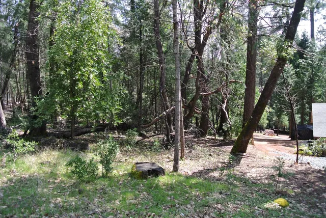 a view of outdoor space with deck and green space