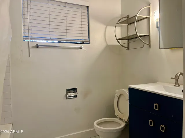 a bathroom with a toilet a sink and mirror
