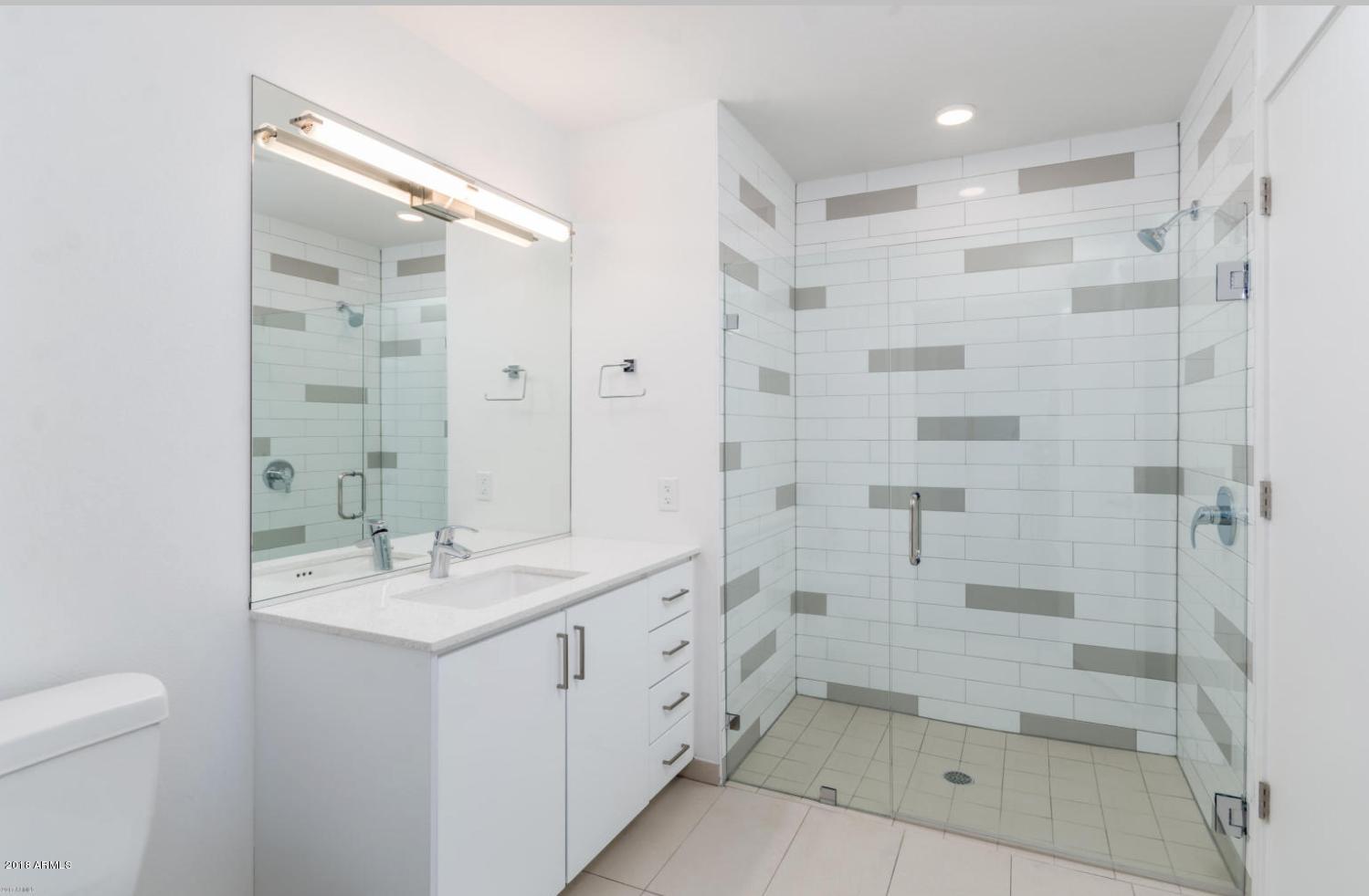 1130 North 2nd Street, Unit 310 Phoenix, AZ 85004 - Photo 11 of 20 VANITY AND WALK-IN SHOWER