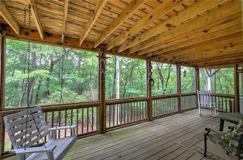 214 South View Trail Jasper, GA 30143 - Photo 43 of 72 a view of a wooden deck with a yard