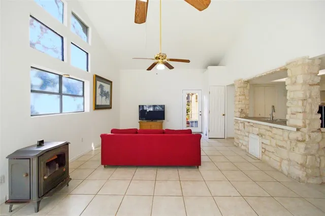 a living room with furniture