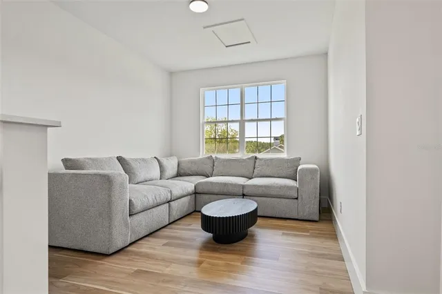 an aerial view of a residential house