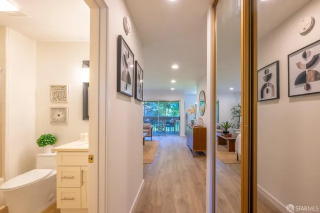 a bathroom with a bathtub and a toilet