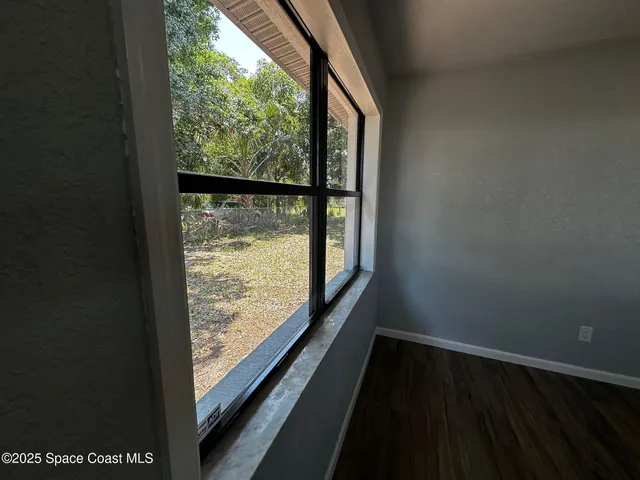 a view of a glass door