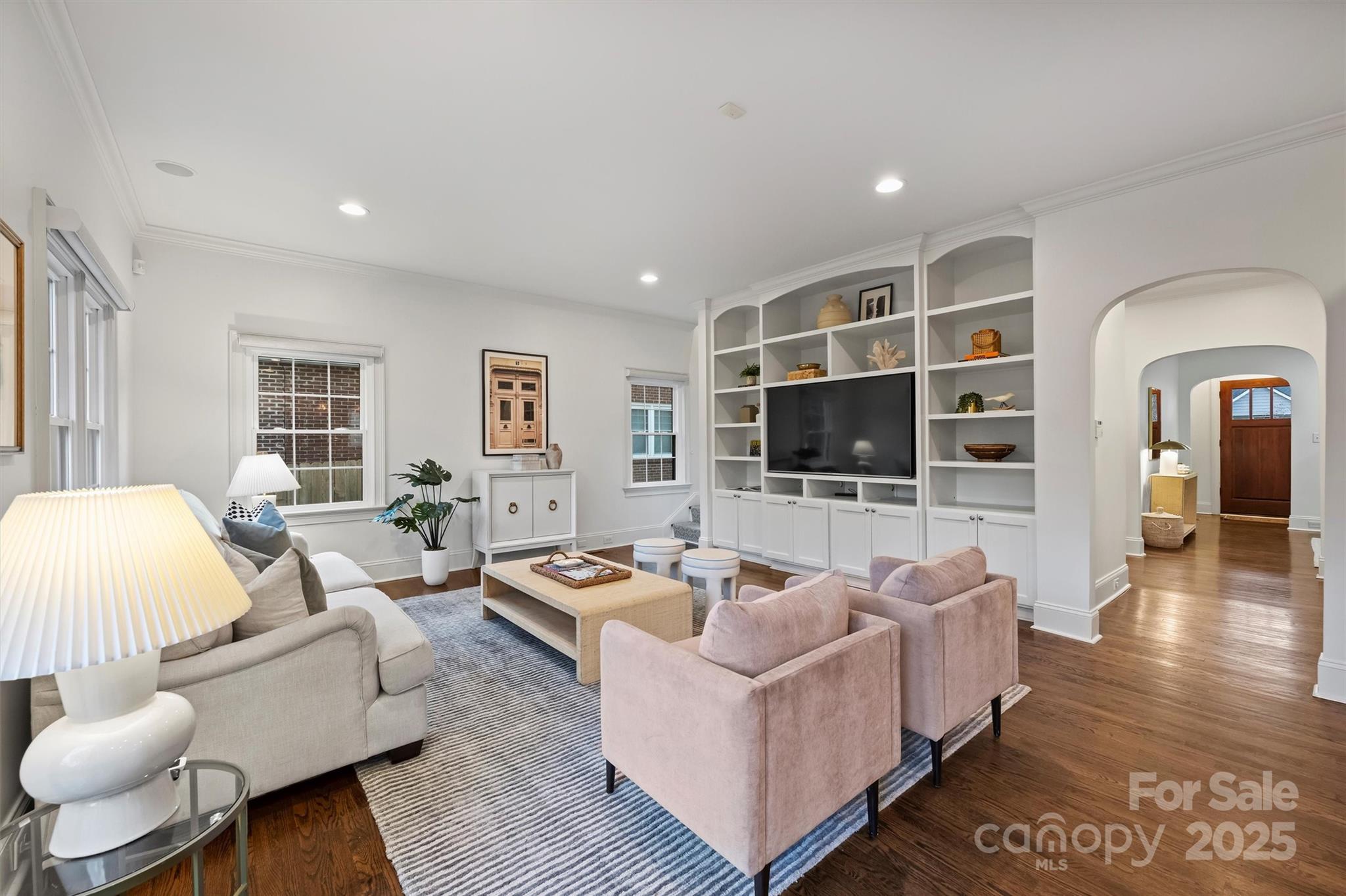 1914 Club Road Charlotte, NC 28205 - Photo 13 of 40 a living room with furniture wooden floor and a flat screen tv