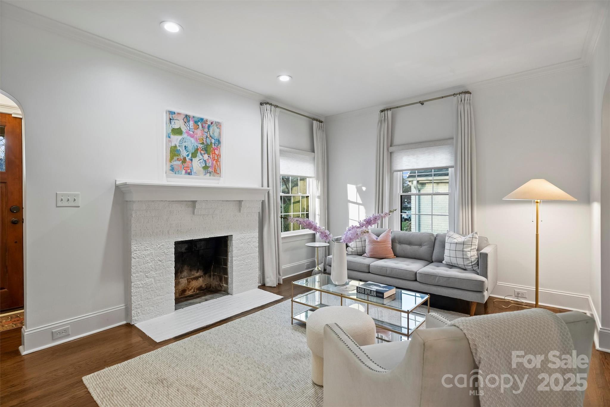 1914 Club Road Charlotte, NC 28205 - Photo 9 of 40 a living room with furniture and a fireplace