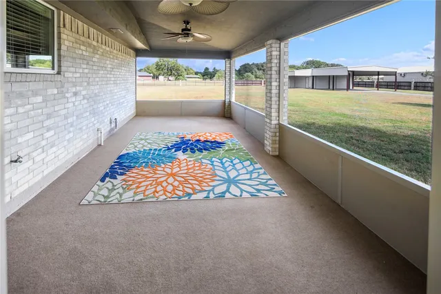 a view of an outdoor space with a balcony