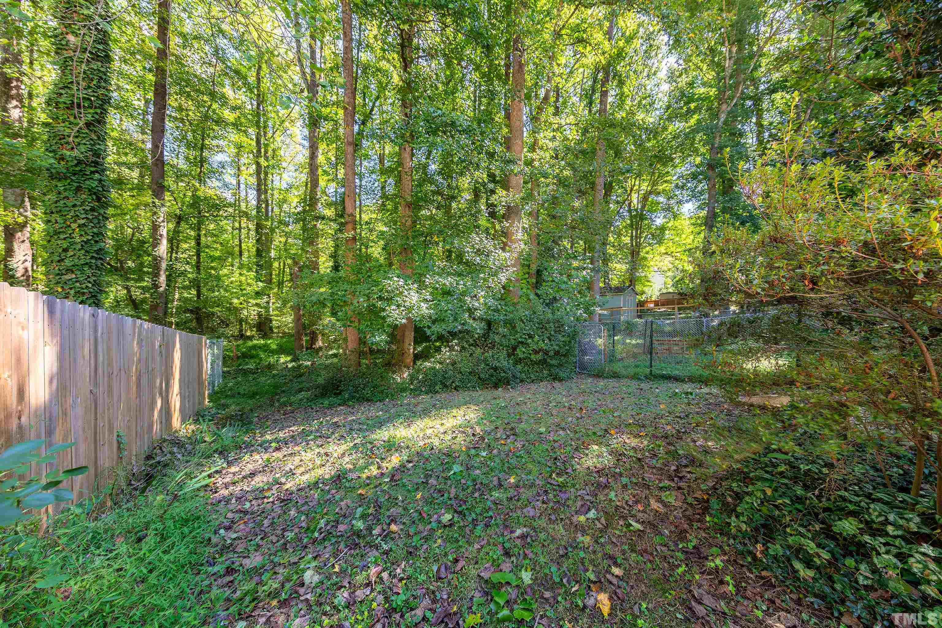 7328 Summerland Drive Raleigh, NC 27612 - Photo 20 of 22 a view of a yard with plants and large trees
