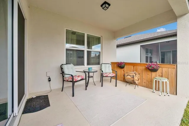 a outdoor space with furniture