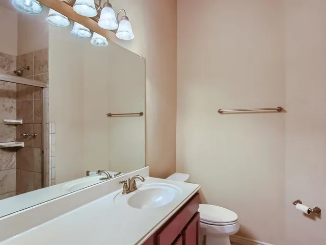 a view of a room that has a window in it