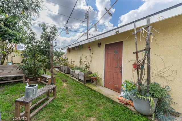 a backyard of a house with lots of green space