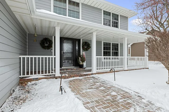 front view of a house with a porch