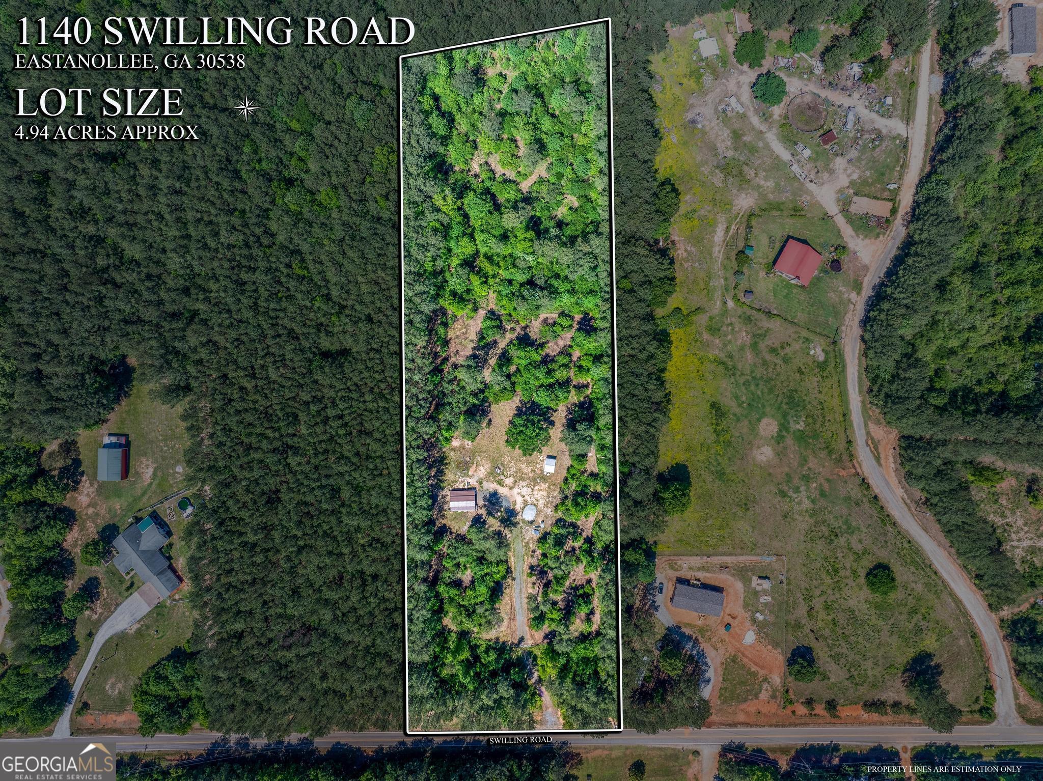 an aerial view of a house