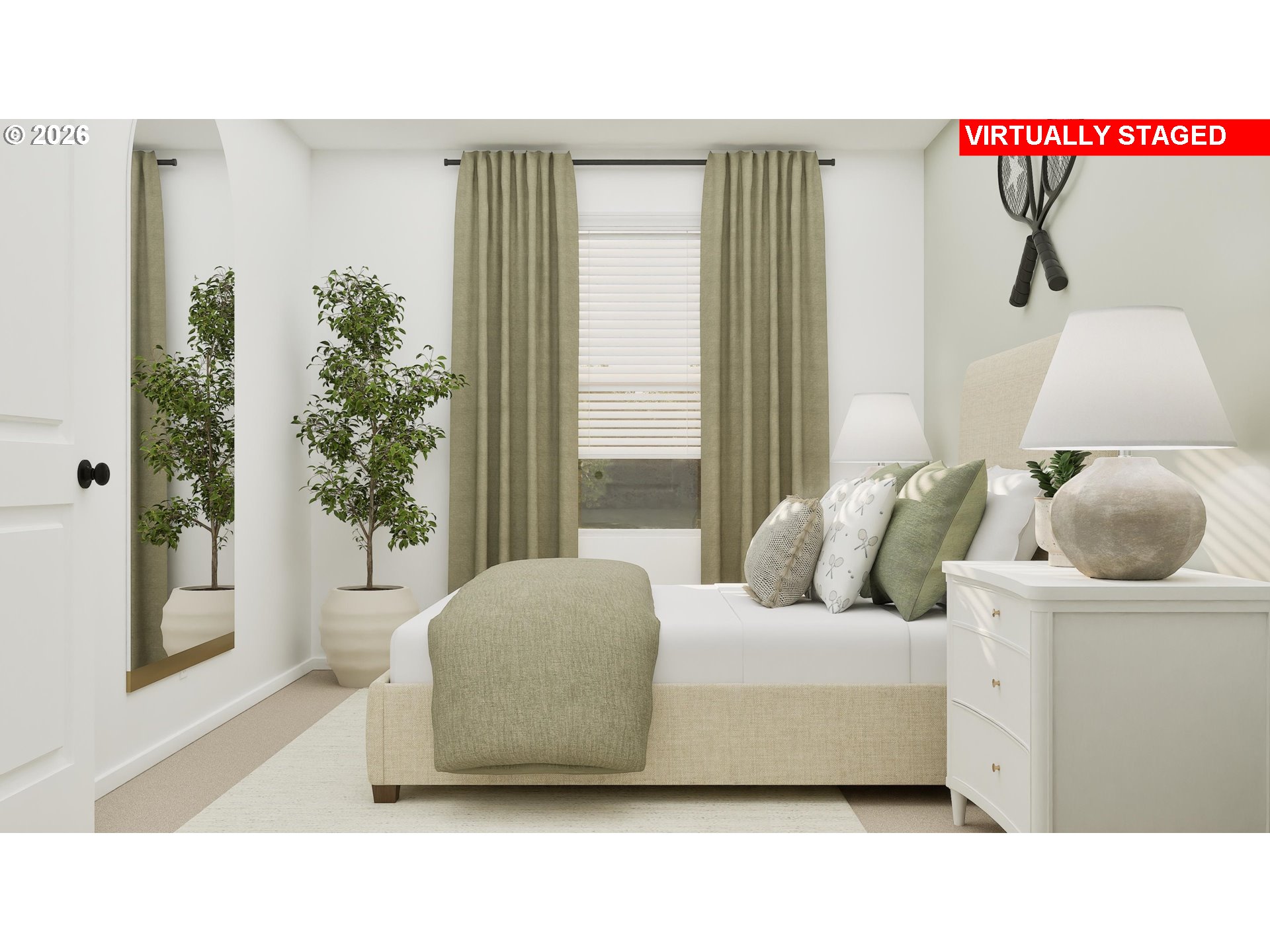 1014 Drake Lane Gervais, OR 97026 - Photo 17 of 20 a bedroom with a bed and a potted plant