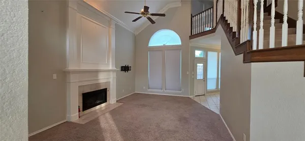 a view of a livingroom with a fireplace