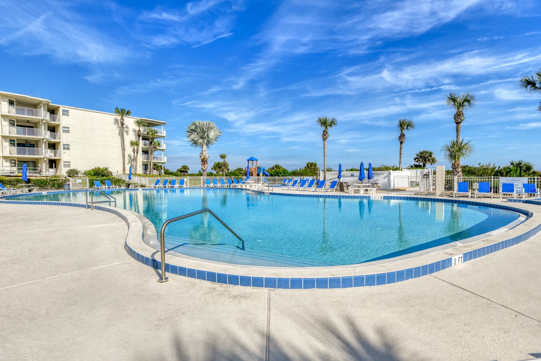 4670 A1A South, Unit 1402 St. Augustine, FL 32080 - Photo 28 of 47 a view of a swimming pool with a terrace
