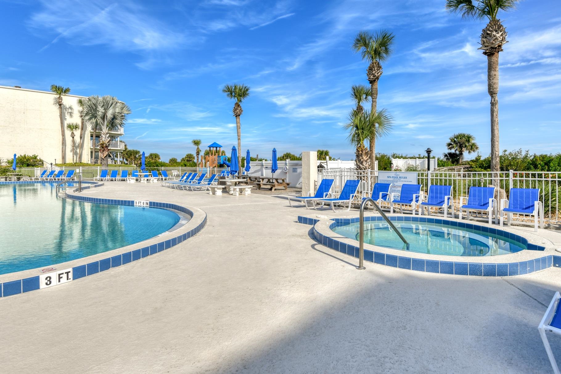 4670 A1A South, Unit 1402 St. Augustine, FL 32080 - Photo 29 of 47 a view of a swimming pool with a terrace