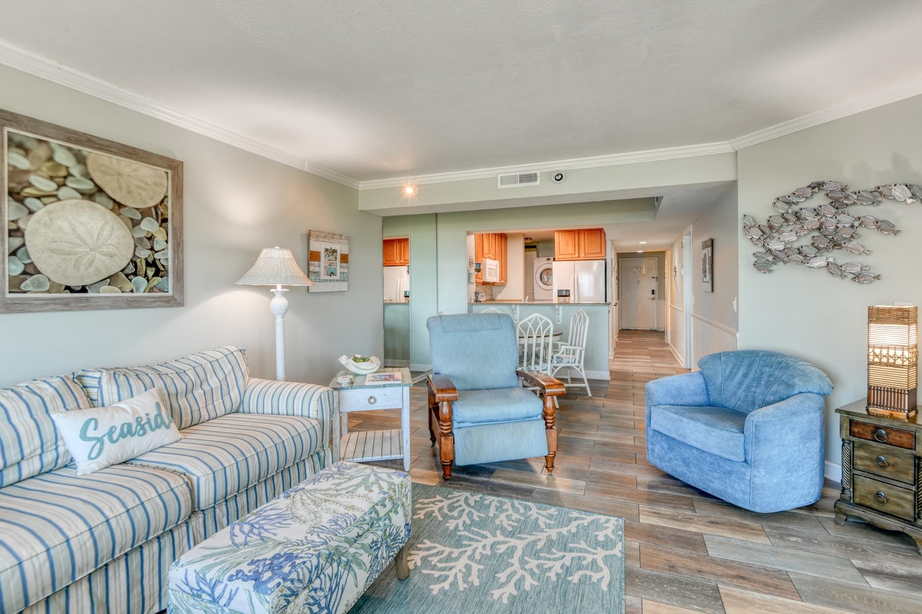 4670 A1A South, Unit 1402 St. Augustine, FL 32080 - Photo 7 of 47 a living room with furniture and a large window