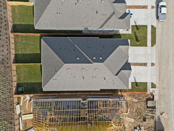 an aerial view of a house